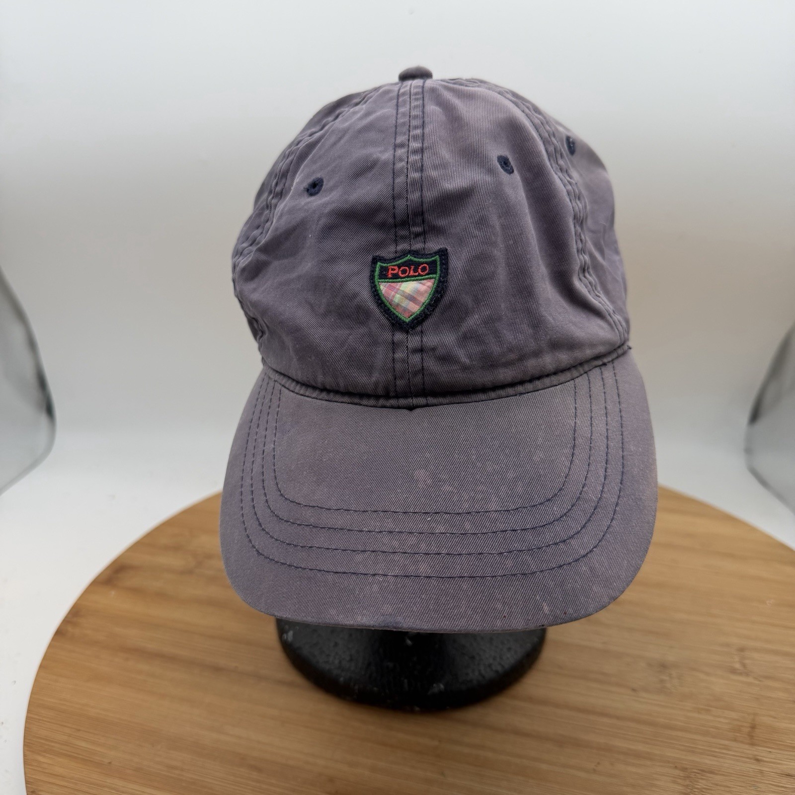 Vtg Polo Hat Cap Ralph Lauren Made USA Shield Crest Adjustable Strapback Golf