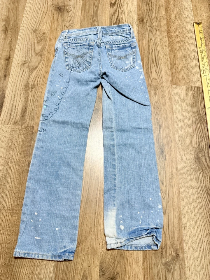 Jeans GAP Kids 1969, Jóvenes Niñas 6 Slim, Azul, Denim, Bordado, Pierna Recta Foto 2 de 4