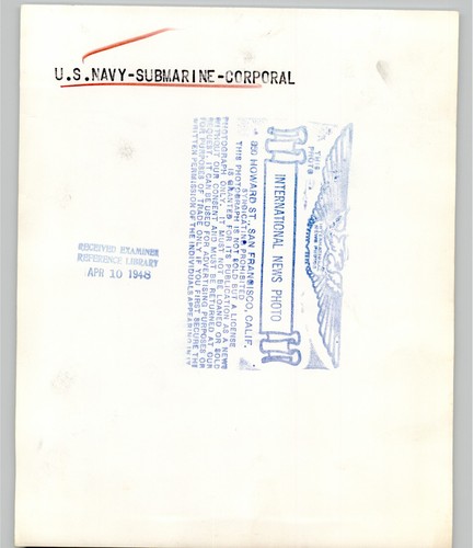 Foto de prensa militar nítida de 1948 elegante submarino cabo de Estados Unidos en el mar - Imagen 2 de 2