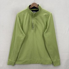 TailorByrd Performance Sweater Mens Medium Green Quarter Zip Pullover SPF 30