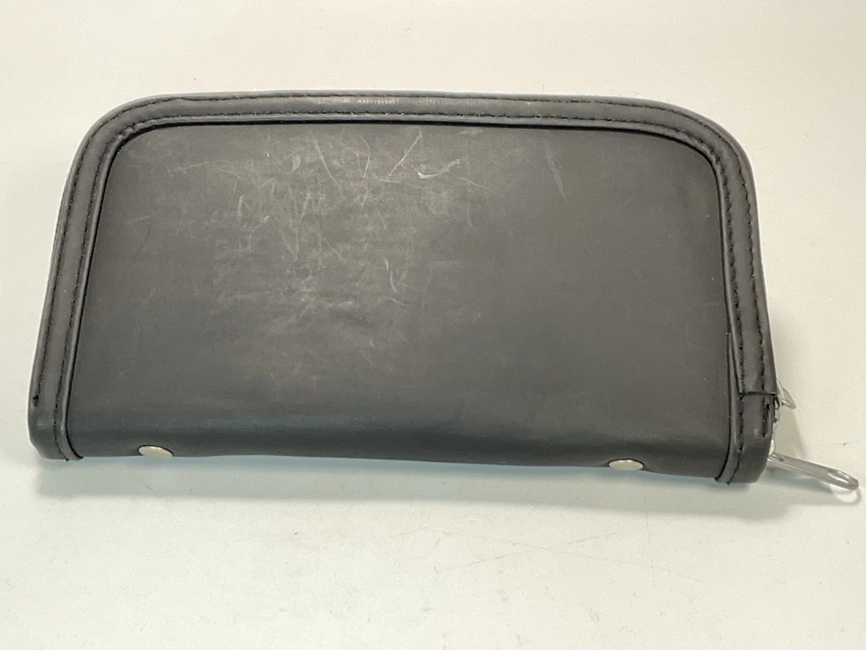 Cartera Larga Hugo Boss Cremallera Alrededor Negra/Gris Oscura Cuero Rectangular Foto 2 de 4
