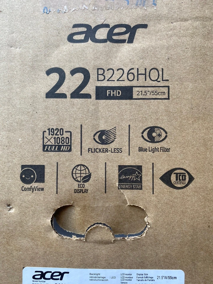 Acer - B226HQL - 21.5" Full HD LED LCD Monitor - 16:9 - Dark Gray - Image 3 of 3