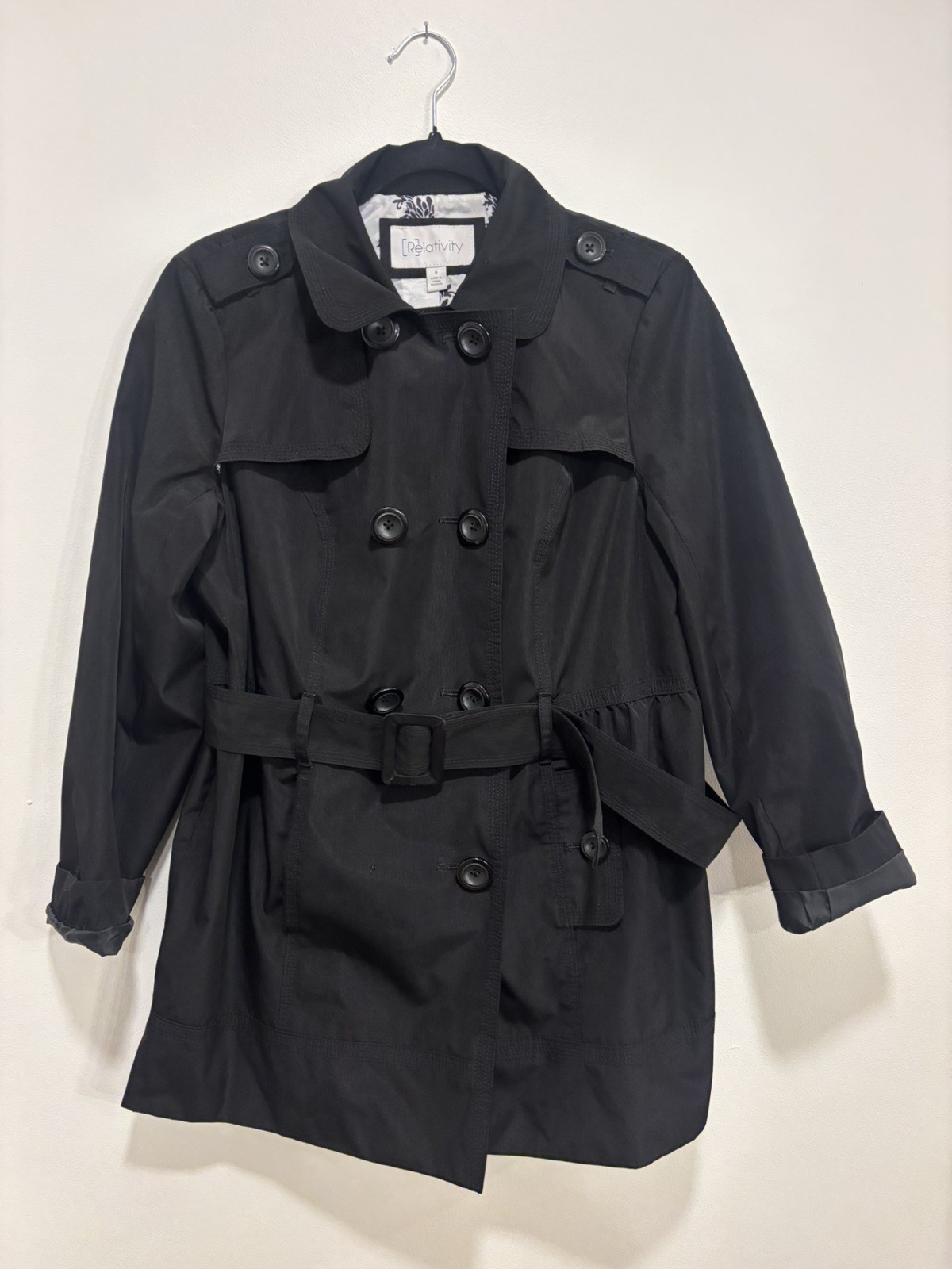 Women's Relativity Jacket Black Button Front Coll… - image 1
