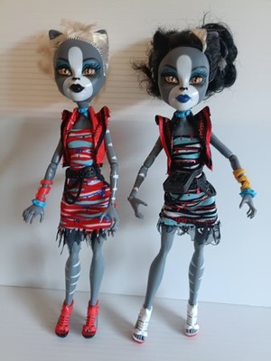 Monster High Purrsephone & Meowlody Werecat Twins Dolls Articulated-no tails