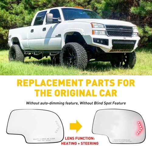 For 2003-2007 Cadillac Chevy GMC Right Side Turn Signal Heated Glass Mirror