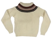 Sears Cardigan Sweater Vintage 70  s Wintuk Yarn Size Large Beige Womens EUC