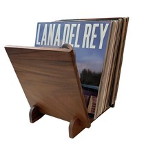 Natural Wood Vinyl Record Holder Shelf, Tabletop LP Storage Rack, Walnut Albu...