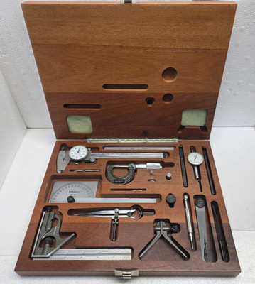 MITUTOYO TOOL SET KIT, Combination Square, Dial Caliper, Indicator, Micrometer..