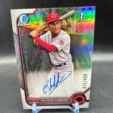 RICARDO CABRERA Auto 1st Refractor /499 2022 Bowman Chrome Reds Prospect SP