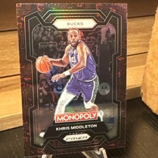 2023-24 Panini Prizm Monopoly - Khris Middleton #50 Red Monopoly Prizm
