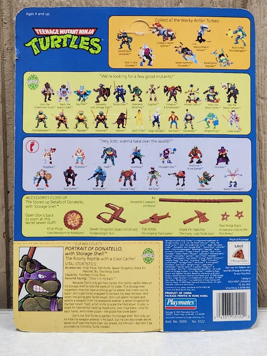 Vintage 1990 Playmates Toys TMNT Donatello Action Figure