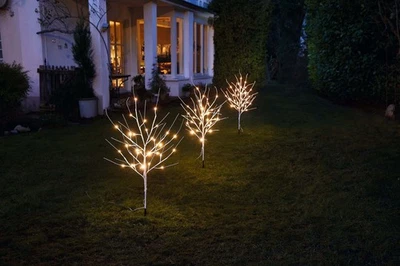 LED Sträucher Birkenoptik Weihnachtsdeko Outdoor | 3X 32 warmweiße - Bild 1 von 4