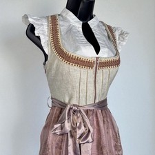 New XL Oktoberfest Mauve Beige Lace Dirndl Dress Bavarian German Trachten