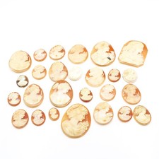 Vintage Signed Habille Carved Shell Portrait Cameos Jewelry Lot of 25 #M1367-3