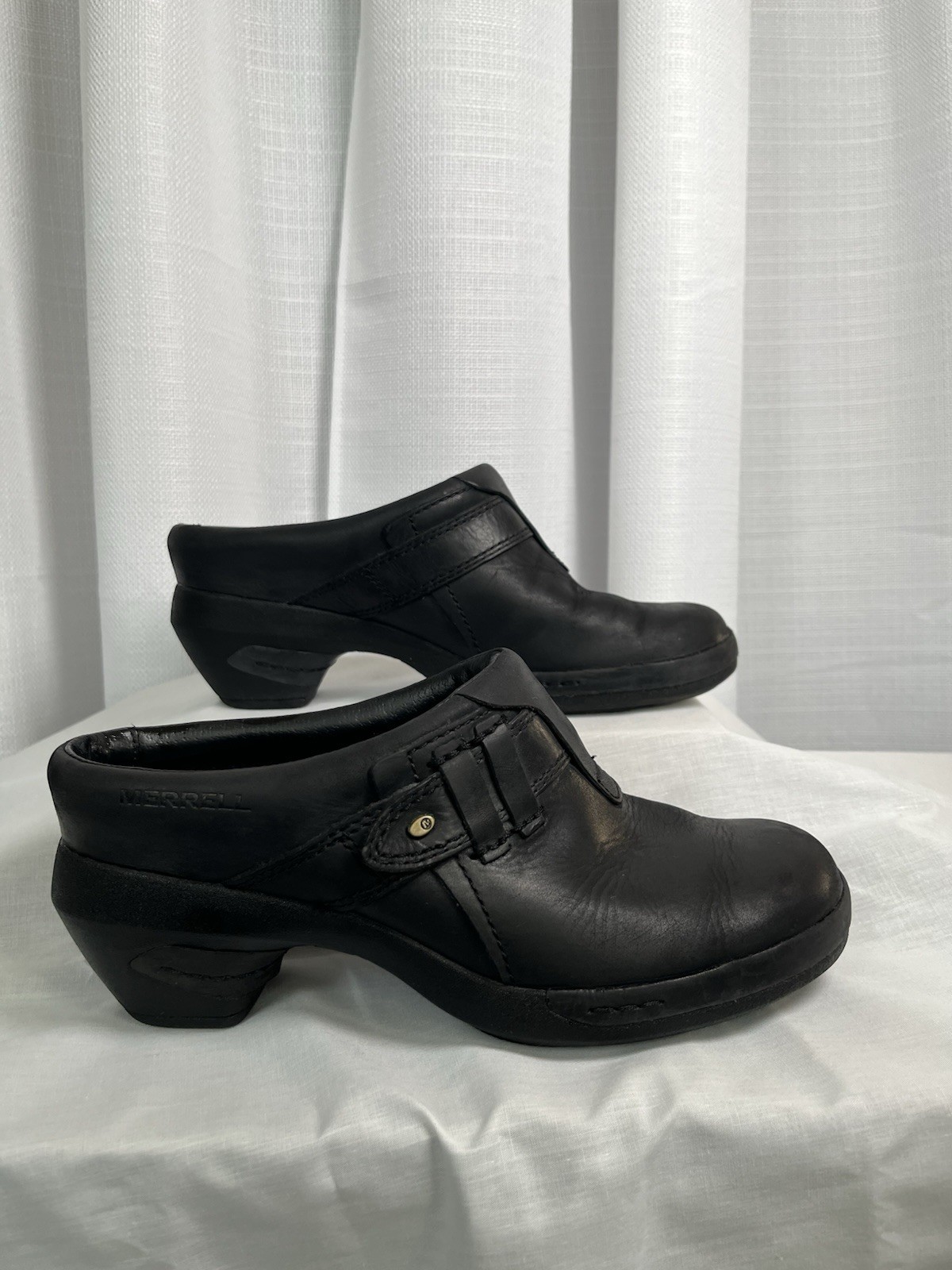 Scarpa zoccoli sportivi Merrell donna Luxe Plunge in pelle nera J48514 taglia US 7