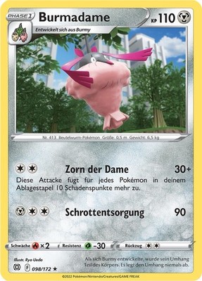 98/172 Burmadame - Strahlende Sterne NON HOLO Pokémon Karte Deutsch