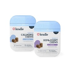 Kradle Dog Calming Chews  Joint Support 2 Pack 75 pcs Ashwagandha Glucosamine