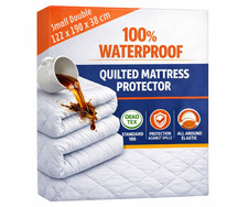 Image of Microfibre Quilted Waterproof Mattress Protector 34cm Extra Deep Fitted Cover UK