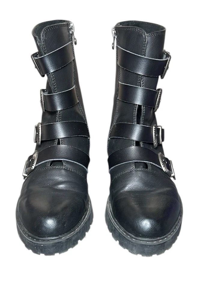 Botas de Combate Blowfish Relph Multi Hebilla Cremallera Lateral Negras Talla 9 Foto 3 de 4