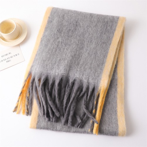 Fashion Stripes Mohair Thick Scarf Men Women Winter Tassel Scarf Students Warm  - Bild 18 von 27