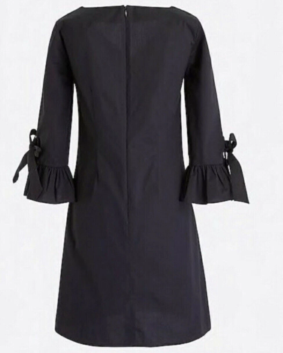 VETEMENTS Abito J Crew 00 nero mini cravatta spalline manica a campana scollo a V elasticizzato