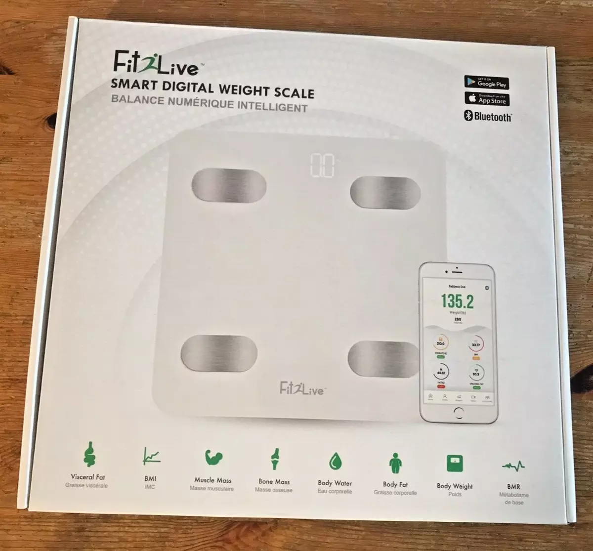 Fit2Live Smart Digital Weight Scale New Bluetooth BMI Muscle Mass