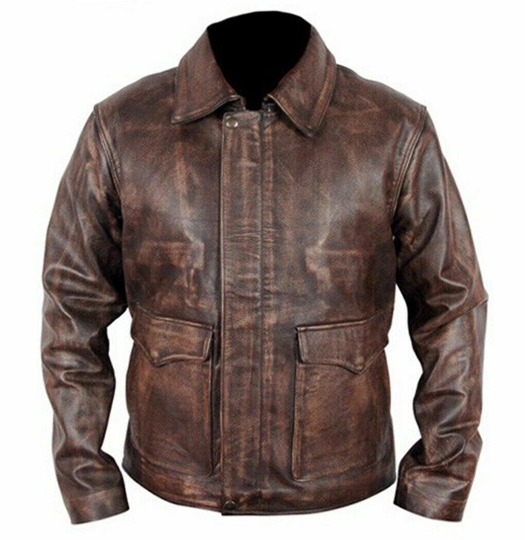 Indiana Jones Harrison Ford Mens Classic Genuine Retro Real Brown