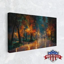 Golden Silence on the Boulevard Canvas Print for Home Decor, Wall Decor Poster