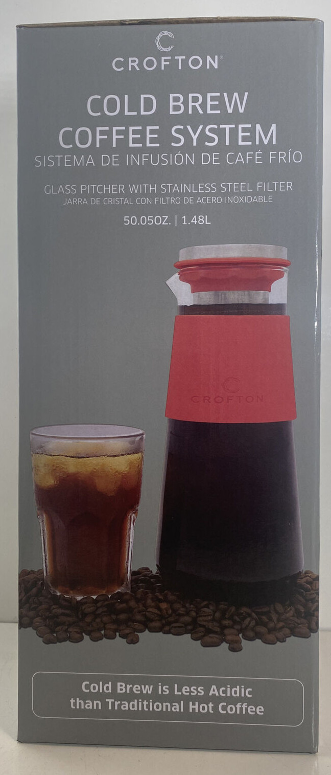 Coffee: Crofton &ldquo;Cold Brew Coffee System&rdquo; Glass Pitcher | Stainless Steel Filter