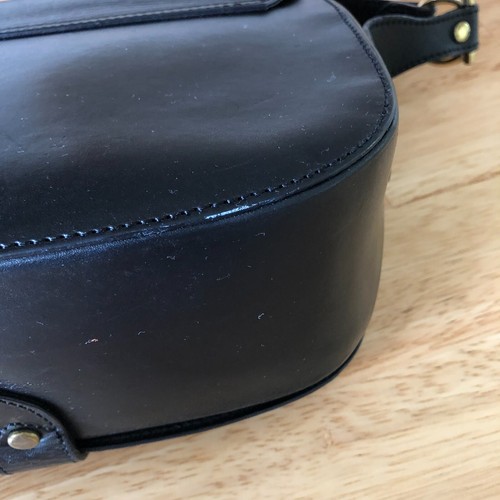 Vintage Bally Black Leather Smooth Saddle Crossbody Bag Purse - Picture 11 of 24