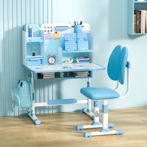 Kinder Schreibtisch Stuhl Set Kinder Studie Tisch Stuhl Set Offene Regale - Bild 6 von 14