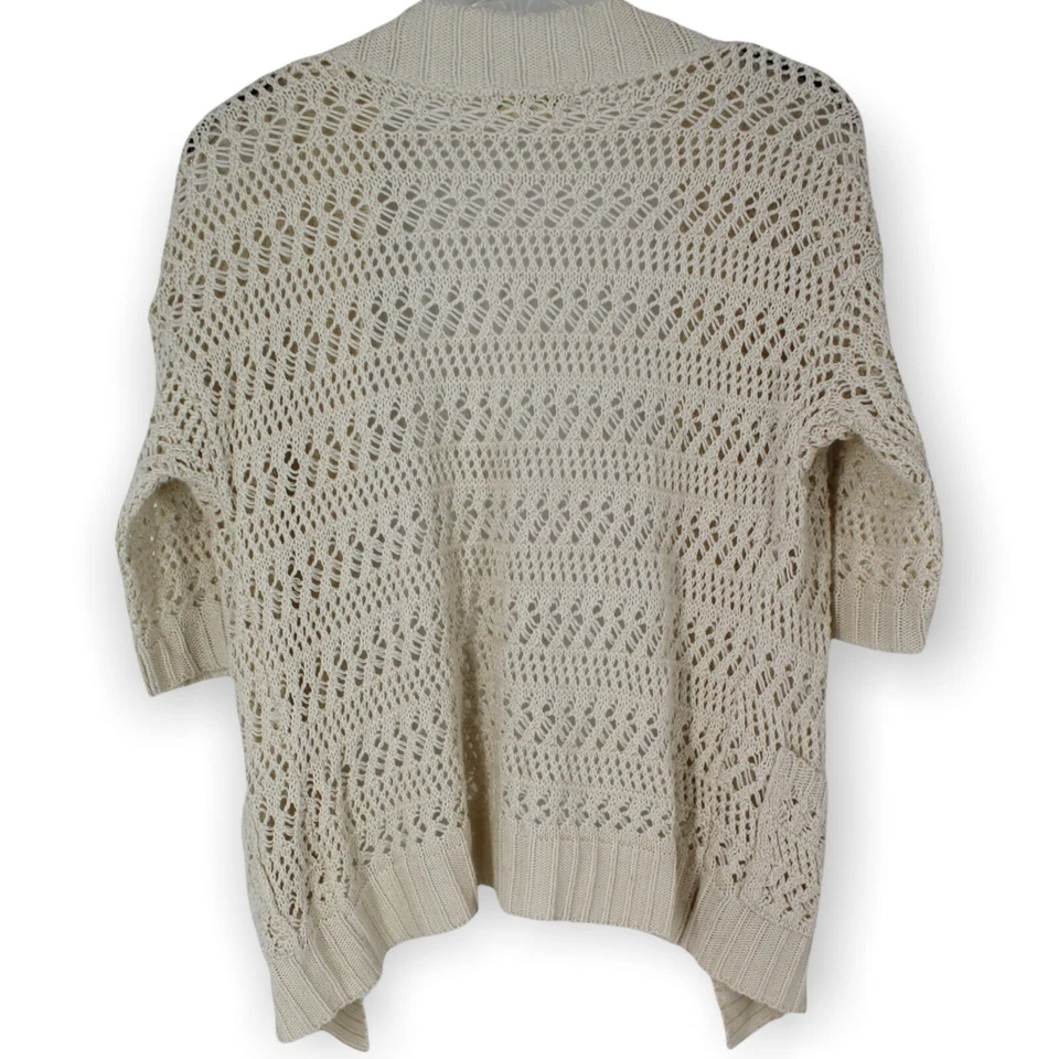 Cárdigan Staring At Stars Crema Crochet Frente Abierto Manga Corta Mediano Foto 4 de 4