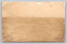 RPPC WWII US Military Battle Ships Ocean Swells VTG Unused Photo Postcard