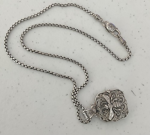 FANTASTIC KONSTANTINO STERLING SILVER BEE NECTAR LOCKET PENDANT+20IN CHAIN! - Picture 11 of 16