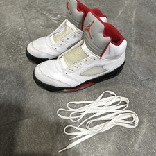 Air Jordan 5 Retro ‘Fire Red’ Grey 2013 136027 100 White/Fire Red-Black Size 10