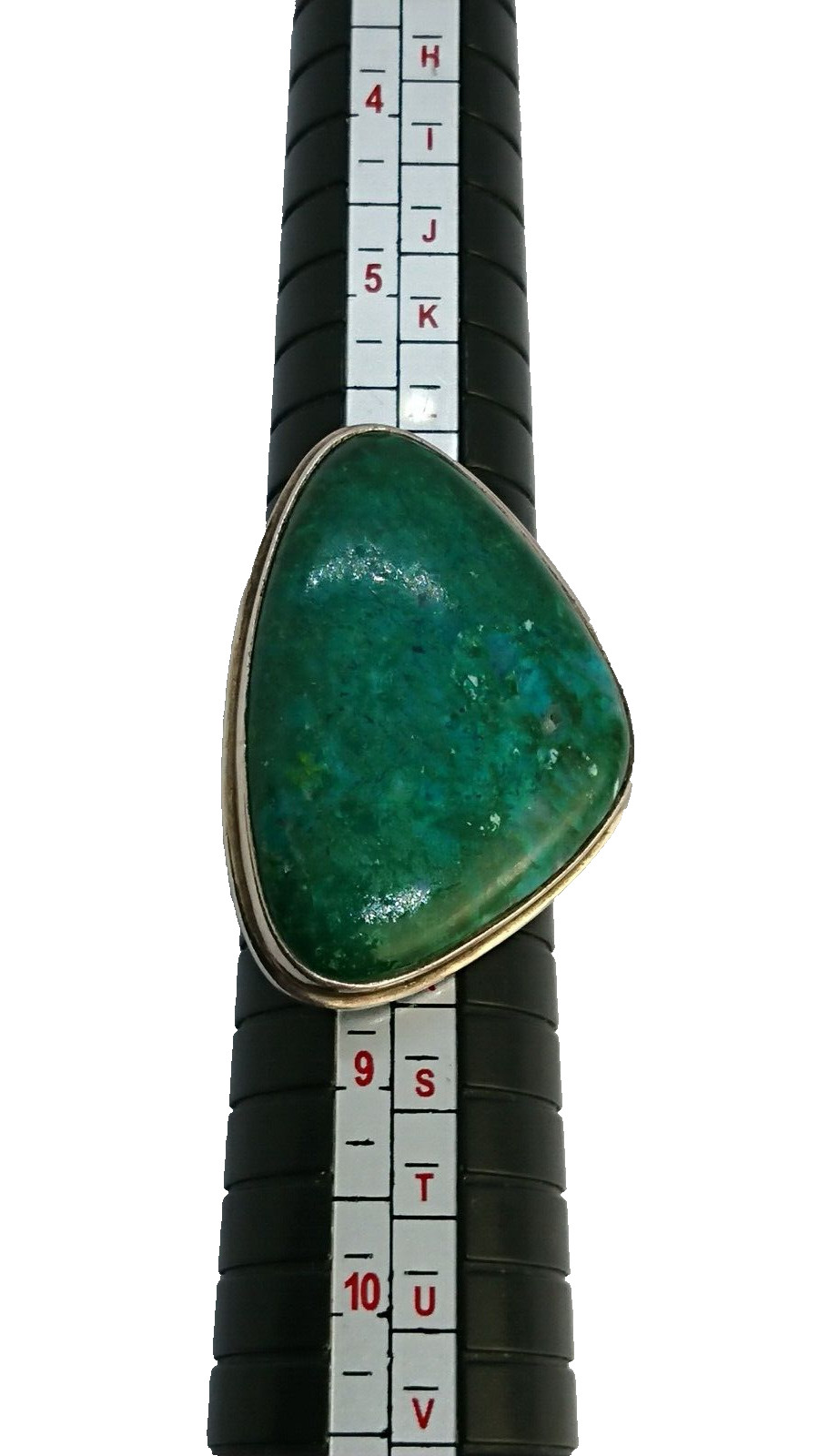Chrysocolla Ring 925 Silver Statement Ring Chryso… - image 3