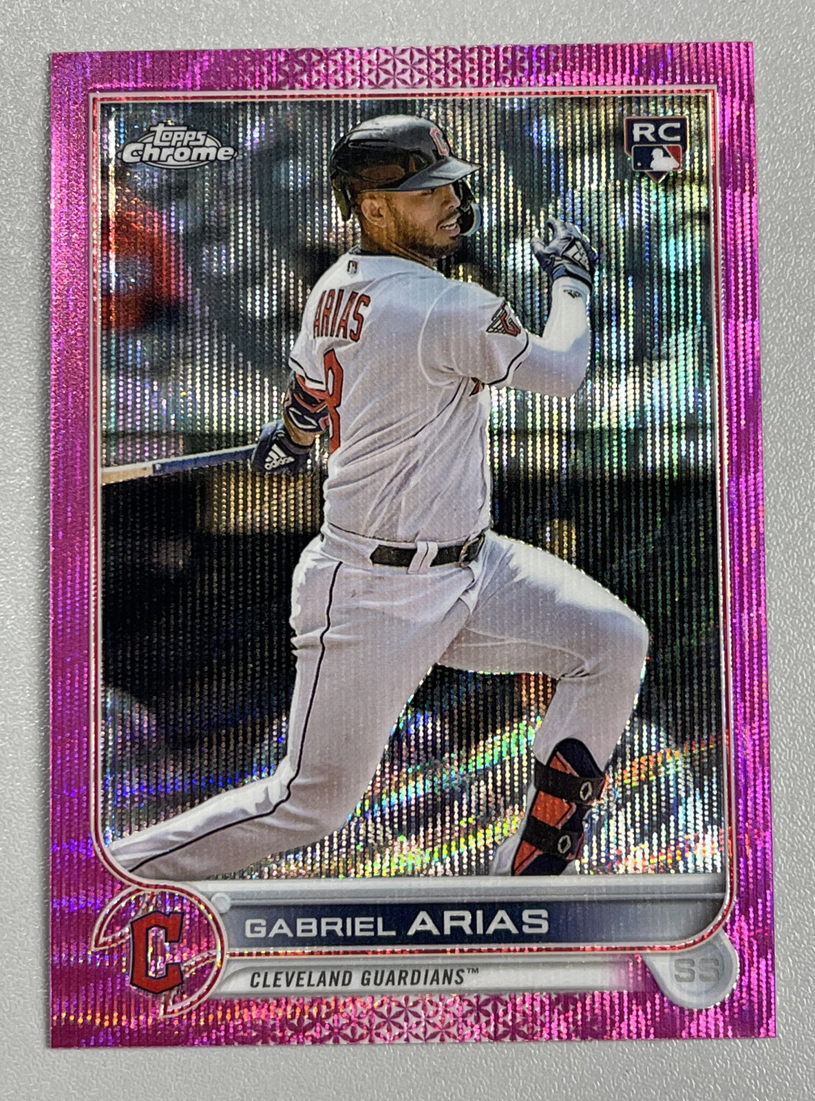 2022 Topps Chrome Update Pink Wave Rookie Card #USC131 Gabriel Arias RC