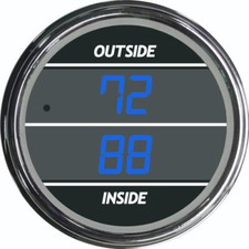 Teltek Blue Inside Outside Air Temperature Gauge 05 Older Peterbilt