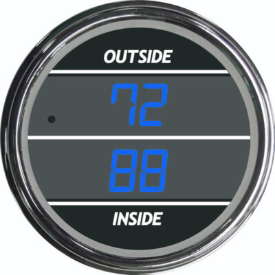 Teltek Blue Inside Outside Air Temperature Gauge '05 Older Peterbilt