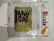 Sizzix Simple Impressions Brass Embossing Folder Phrase How Kind of You 38-9665