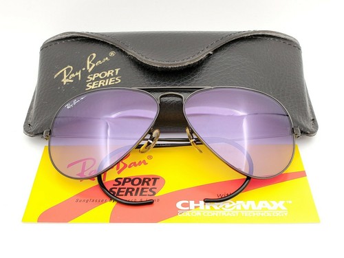 VINTAGE B\u0026L RAY BAN BAUSCH \u0026 LOMB A30 CHROMAX W2454 58mm Aviator con  custodia | eBay