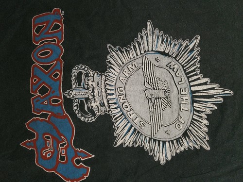 VINTAGE 80's 1982 SAXON 50/50 ROCK METAL TOUR CONCERT T-SHIRT MOTORHEAD - Picture 3 of 5