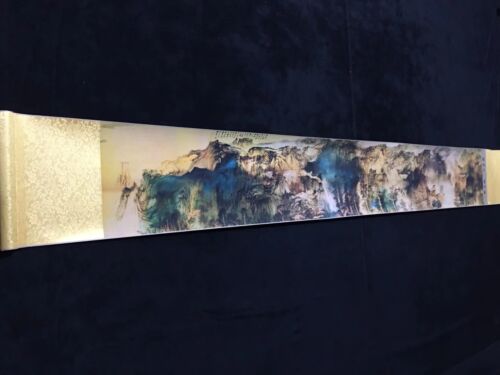 Old Chinese antique long painting scroll about Landscape by Zhang Daqian 张大千 庐山图 - Picture 1 of 9