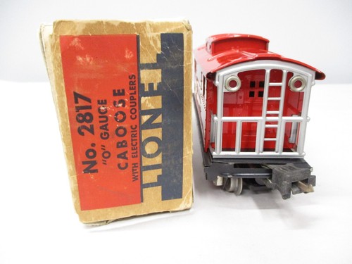 Borde de níquel rojo caboose Lionel 2817 con caja calibre O de preguerra X6446 - Imagen 5 de 7