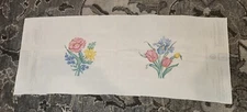 Vintage Cranston Print Works Flower Candlewick Embroidery Pillow Craft Panels