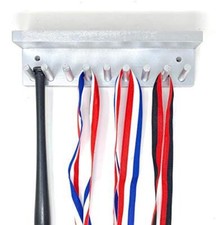 Baseball Bat Rack Display with Shelf Holds up to 8 Mini Collectible Bats Trophy