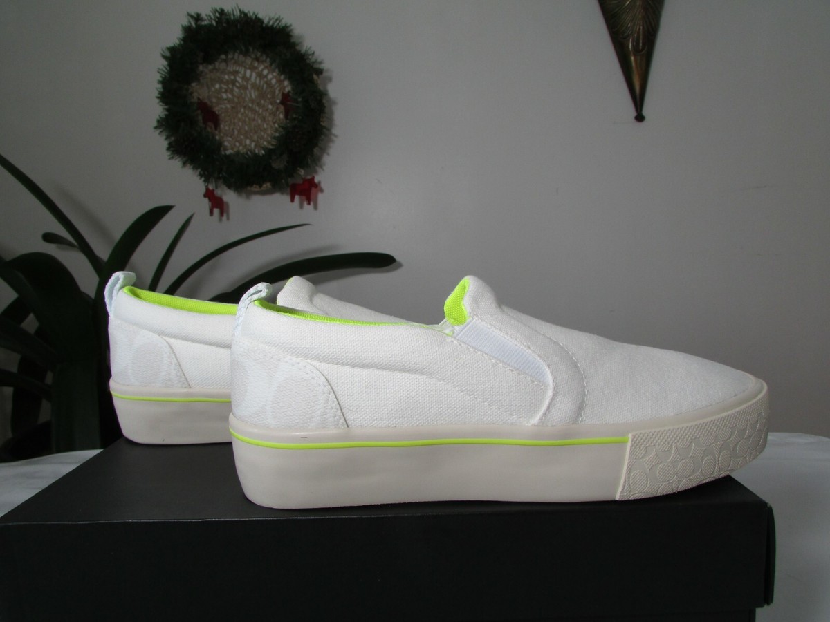 NIB Coach Canvas Citysole Slip On Sneaker C5933 Optic White 