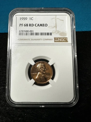 1959 1C Lincoln Cent NGC PR 68 RD Cameo