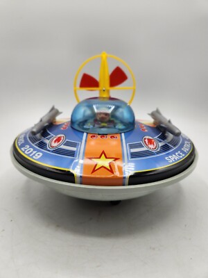 Vintage Yonezawa Space Patrol 2019 Flying Saucer Tin Battery