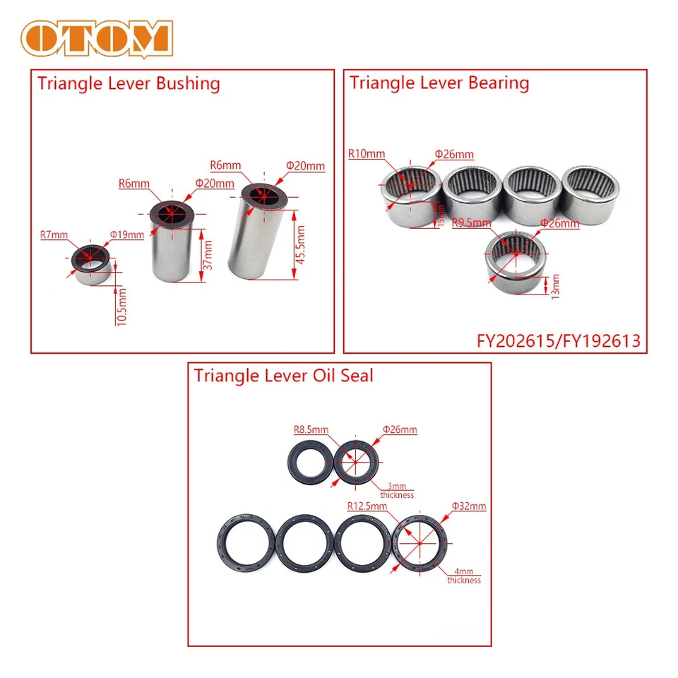 Kit de rodamientos de brazo para motocicleta HONDA CRF250R 450R cojinete buje de sello de aceite Foto 3 de 4